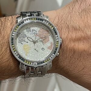 Techno Master Chronograph Diamond Watch Tm-2108 Quartz 46mm Men’s Beautiful